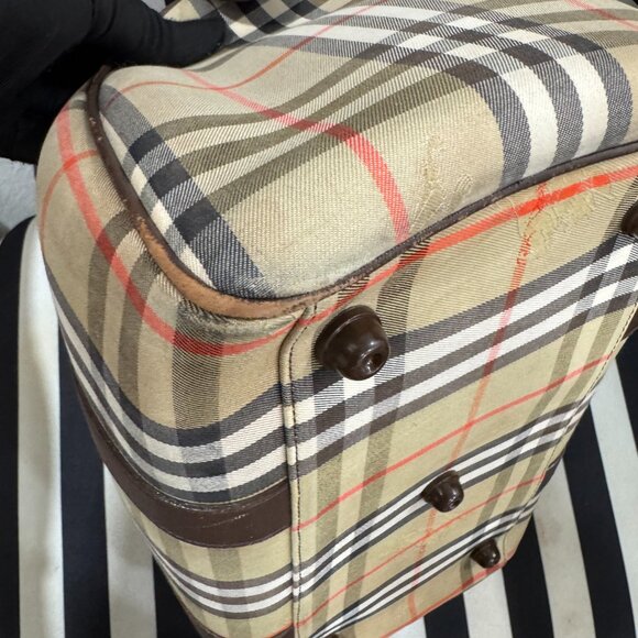 Vintage Burberry Nova Haymarket Check Canvas Boston Bag - Picture 4 of 10